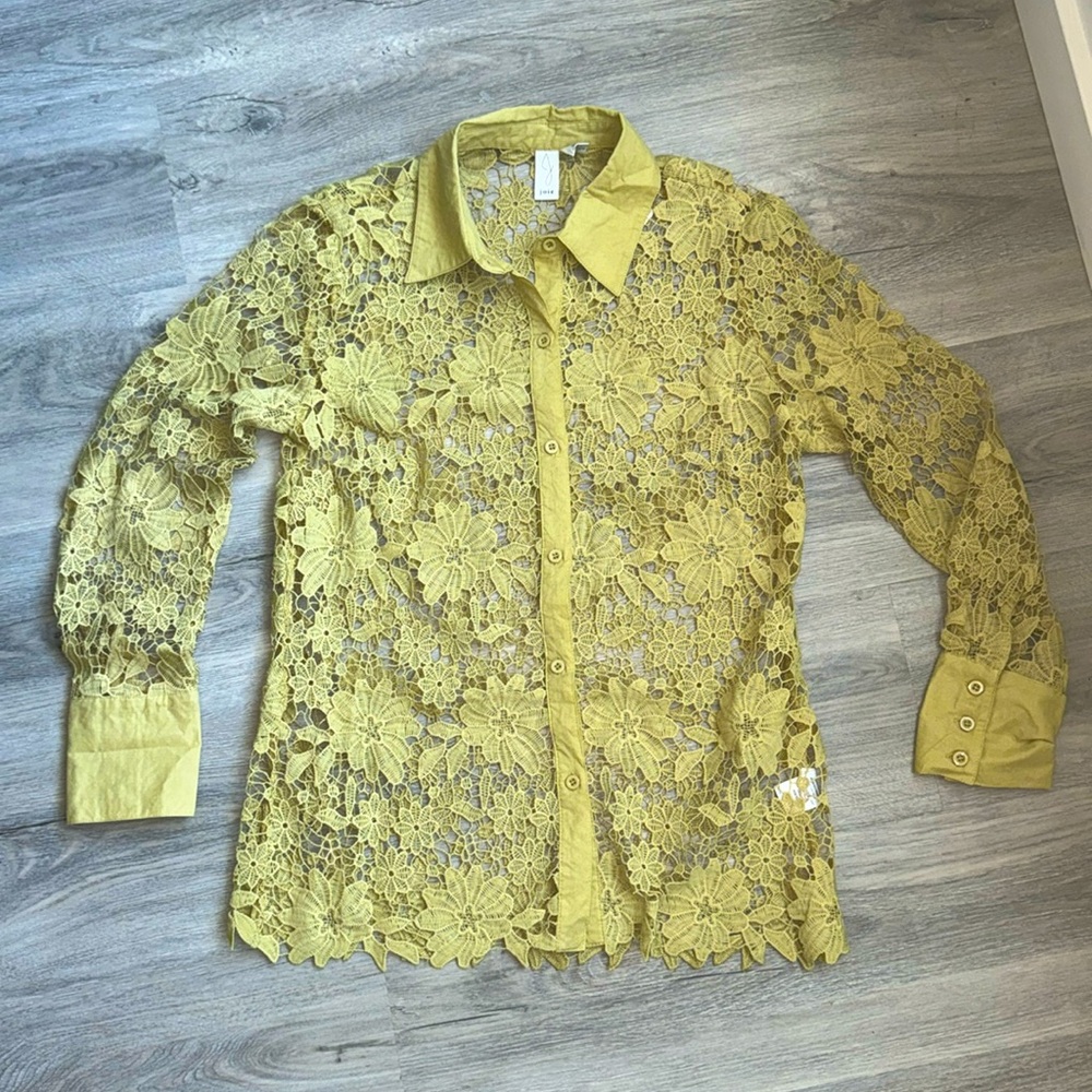 💓 joie flower button up lace blouse